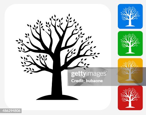 Spring Tree Icon Flat Graphic Design Spring Tree Icon Flat Graphic Design