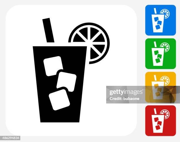 cold drink icon flat graphic design - ice cube stock illustrations