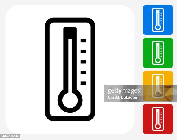 ilustrações, clipart, desenhos animados e ícones de termômetro plana ícone de design gráfico - termometro mercurio