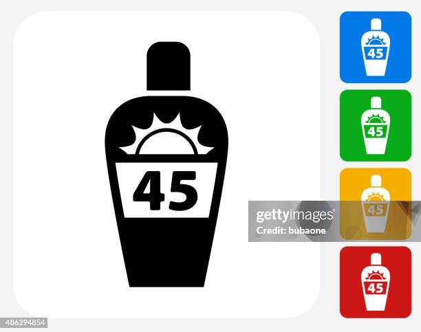sun block icon flat graphic design - rash stock illustrations