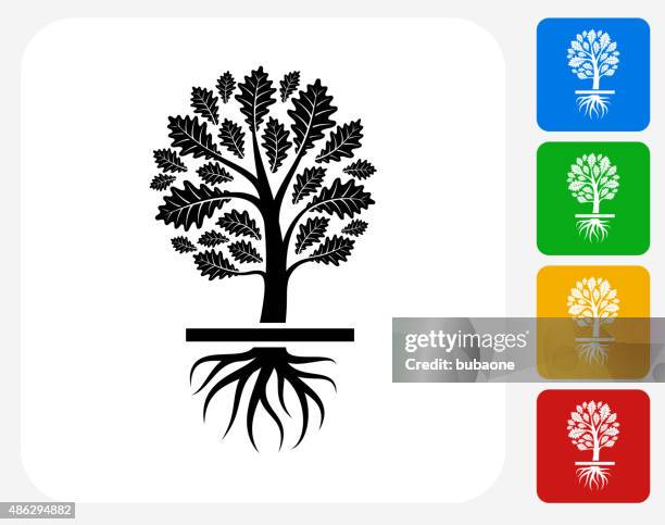 bildbanksillustrationer, clip art samt tecknat material och ikoner med growing tree icon flat graphic design - ek