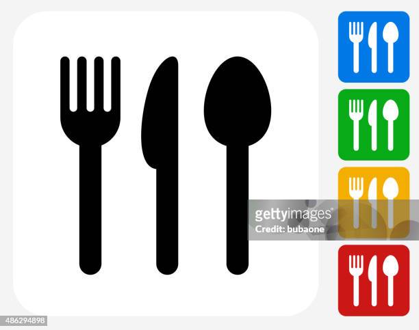utensils icon flat graphic design - kitchen knife stock illustrations