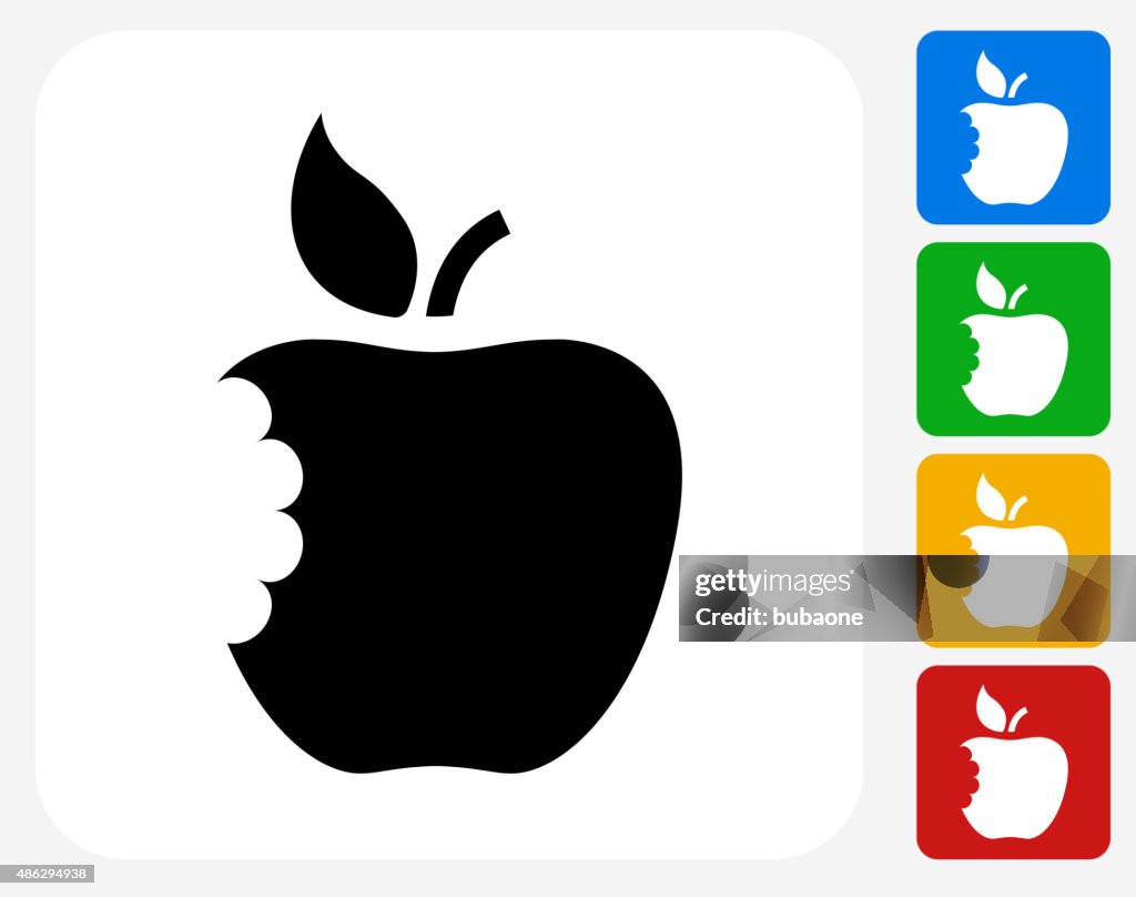 食べるアップルグラフィックデザインアイコンフラット