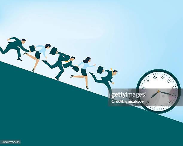 race against time - holding stop watch stock illustrations