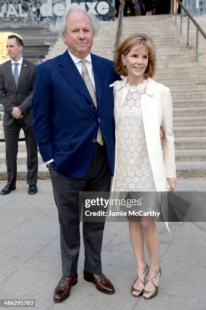 Vanity Fair Editor-in-Chief Graydon Carter and Anna Scott Carter attend the Vanity Fair Party during the 2014 Tribeca Film Festival at the State...