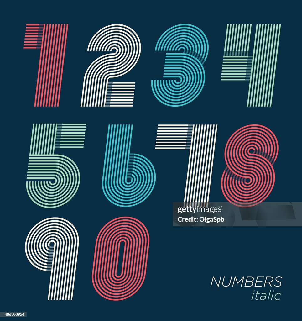Fun Number Prints Retro Fun Numbers High-Res Vector Graphic - Getty Images