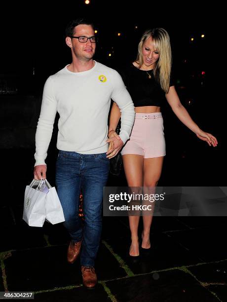 Danny Young and Chloe Madeley attend Superdrug's 50th Birthday party at 1 Marylebone on April 23, 2014 in London, England.