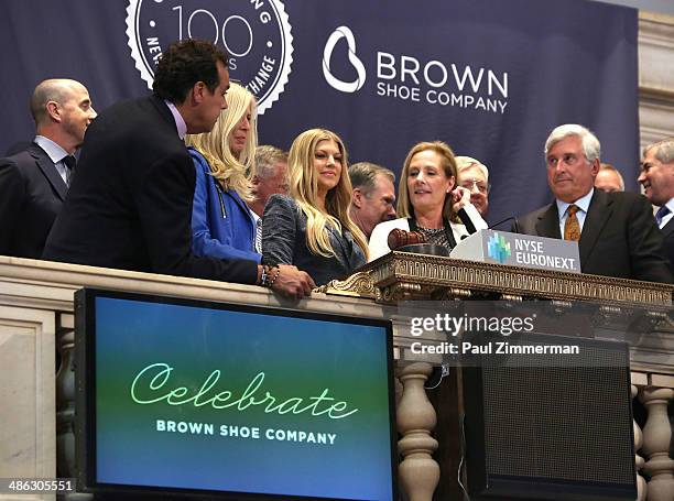 Singer Fergie and Brown Shoe Company CEO Diane Sullivan ring the closing bell as Brown Shoe Company Celebrates 100 Years of Listing at the New York...