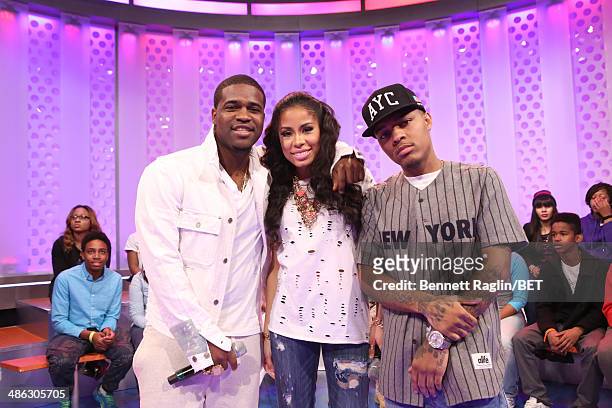 Ferg, Keshia Chante, and Bow Wow attend 106 & Park at BET studio on April 21, 2014 in New York City.