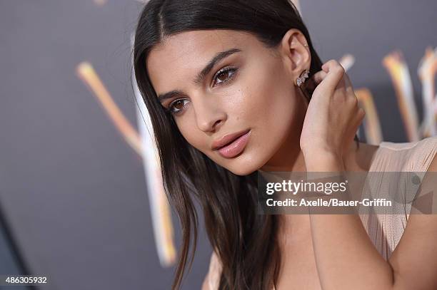 Actress Emily Ratajkowski arrives at the premiere of Warner Bros. Pictures' 'We Are Your Friends' at TCL Chinese Theatre on August 20, 2015 in...