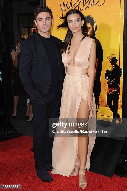 Actors Zac Efron and Emily Ratajkowski arrive at the premiere of Warner Bros. Pictures' 'We Are Your Friends' at TCL Chinese Theatre on August 20,...