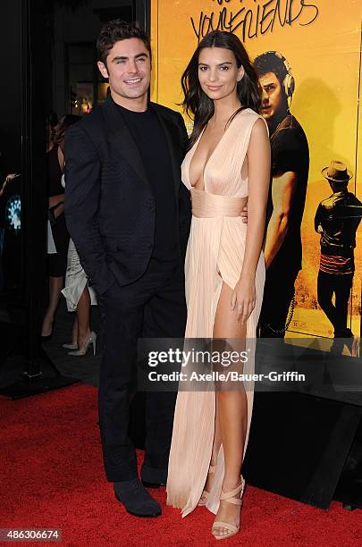 Actors Zac Efron and Emily Ratajkowski arrive at the premiere of Warner Bros. Pictures' 'We Are Your Friends' at TCL Chinese Theatre on August 20,...