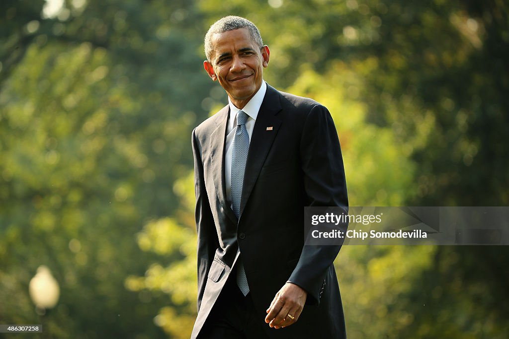 President Obama Returns To The White House