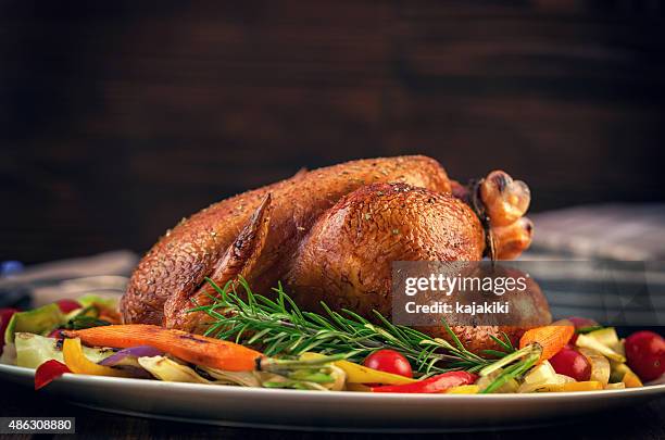 die türkei abendessen - thanksgiving food stock-fotos und bilder