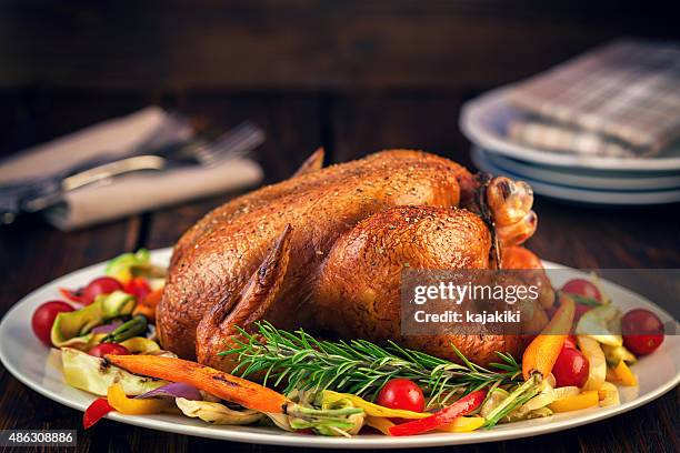 die türkei abendessen - geröstet stock-fotos und bilder