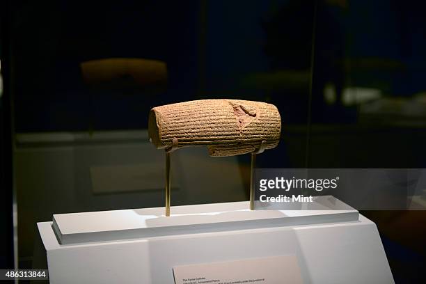The Cyrus Cylinder displayed at Chhatrapati Shivaji Maharaj Vastu Sangrahalaya, formerly known as the Prince of Wales Museum of Western India, is one...