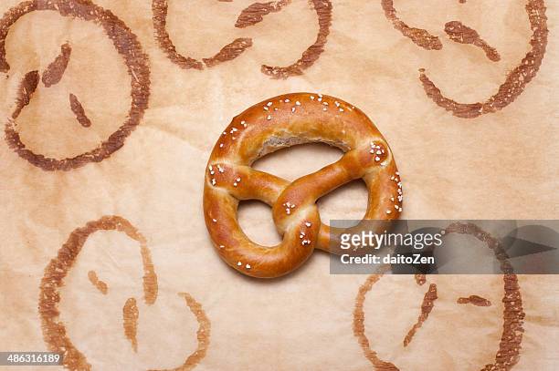 traditional german pretzel - wachspapiere stock-fotos und bilder