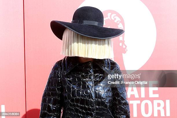 Sia attends a photocall for 'Women's Tales' during the 72nd Venice Film Festival on September 3, 2015 in Venice, Italy.