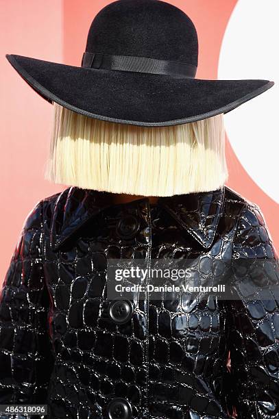 Sia attends a photocall for 'Women's Tales' during the 72nd Venice Film Festival on September 3, 2015 in Venice, Italy.