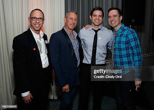 Ron Silverman VP of Development, Adam Shankman and Jeremy Jordan attend the TrevorLIVE NY 2014 Kickoff Party presented by Kimpton Hotel & Restaurants...