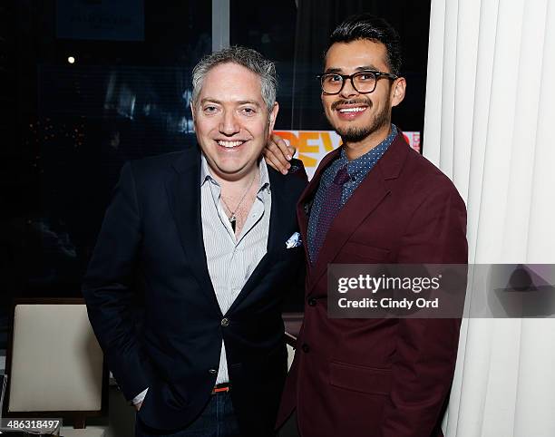 Jonathan LeWinter and guest attend the TrevorLIVE NY 2014 Kickoff Party presented by Kimpton Hotel & Restaurants on April 23, 2014 in New York City.