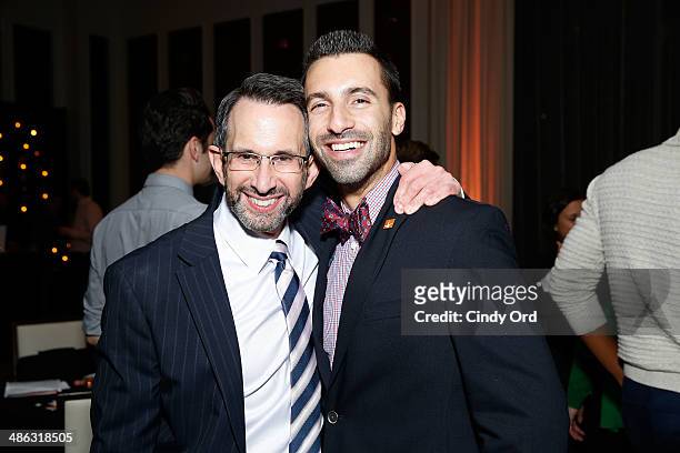 Jeffery Fishburger and Josh Cohen attend the TrevorLIVE NY 2014 Kickoff Party presented by Kimpton Hotel & Restaurants on April 23, 2014 in New York...