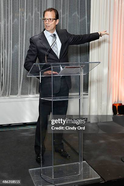 James Adams speaks onstage at the TrevorLIVE NY 2014 Kickoff Party presented by Kimpton Hotel & Restaurants on April 23, 2014 in New York City.