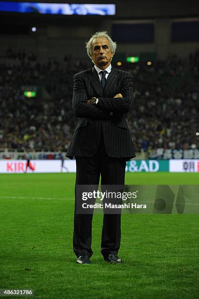 Vahid Halilhodzic,coach of Japan looks on after the 2018 FIFA World Cup Qualifier Round 2 - Group E match between Japan and Cambodia at Saitama...