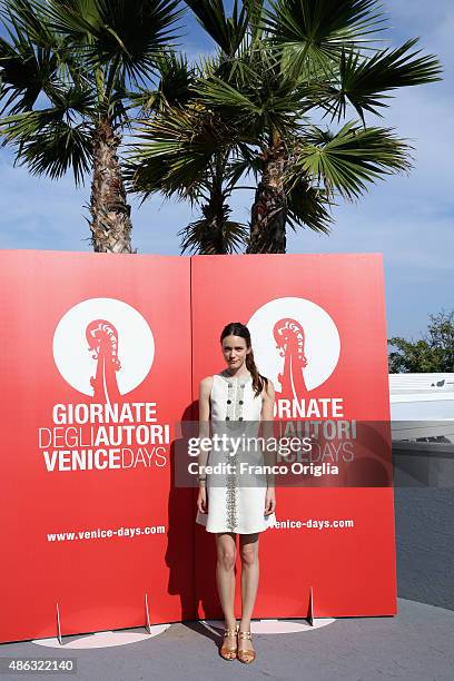 Stacy Martin attends a photocall for 'Women's Tales' during the 72nd Venice Film Festival on September 3, 2015 in Venice, Italy.