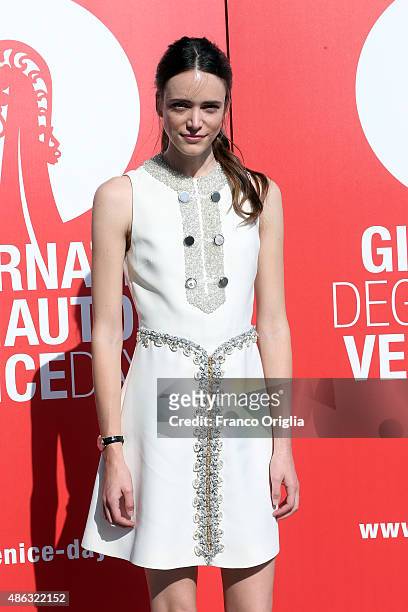 Actress Stacy Martin attends a photocall for 'Women's Tales' during the 72nd Venice Film Festival on September 3, 2015 in Venice, Italy.