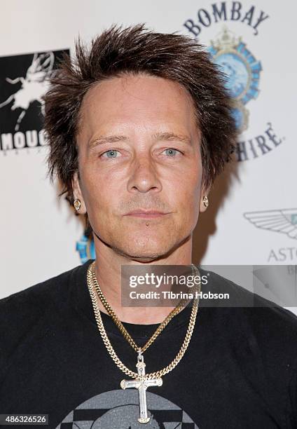 Billy Morrison attends the VIP opening reception for 'Dis-Ease', an evening of fine art with Billy Morrison at Mouche Gallery on September 2, 2015 in...