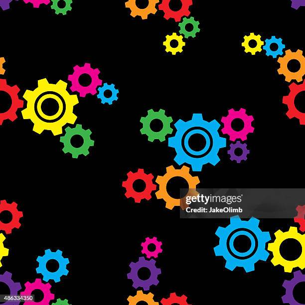 gears pattern colorful - smart textiles stock illustrations