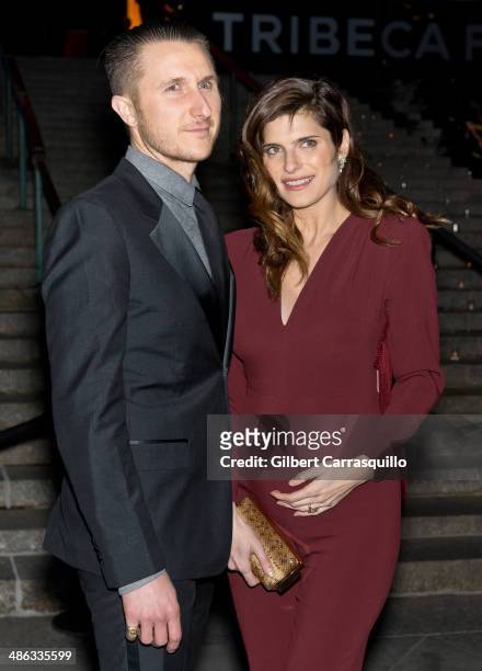 Actress Lake Bell and artist- tattoo artist Scott Campbell attend the Vanity Fair Party during the 2014 Tribeca Film Festival at The State Supreme...