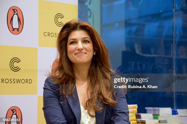 Twinkle Khanna attends an In Conversation event for her debut book "Mrs Funnybones" published by Penguin Random House at Crossword Book Store on...