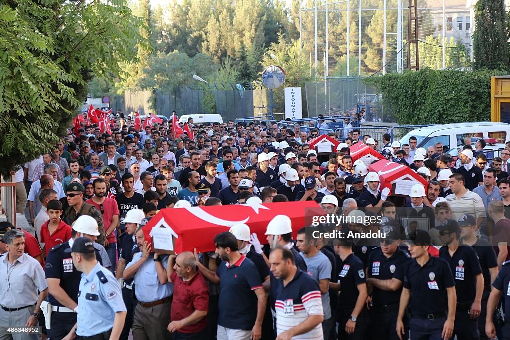 Funeral for 4 martyred Turkish Policemen