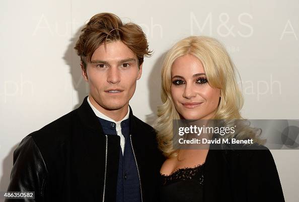 Oliver Cheshire and Pixie Lott attend the Marks & Spencer party to
