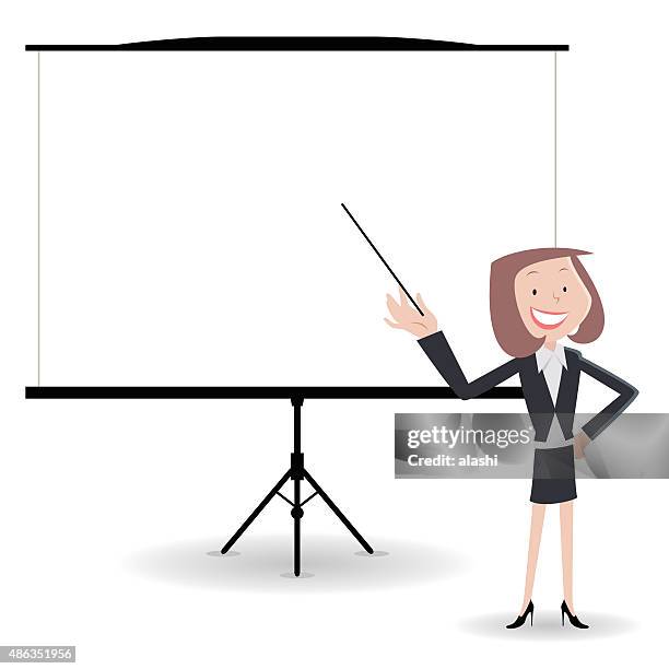 businesswoman giving a presentation in a conference/meeting setting. - asking mom stock illustrations