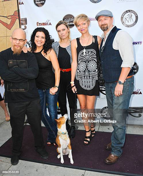 Director Adam Gierasch, actress Tiffany Shepis, actress Kristina Klebe, director Axelle Carolyn and director Neil Marshall arrive for the Etheria...