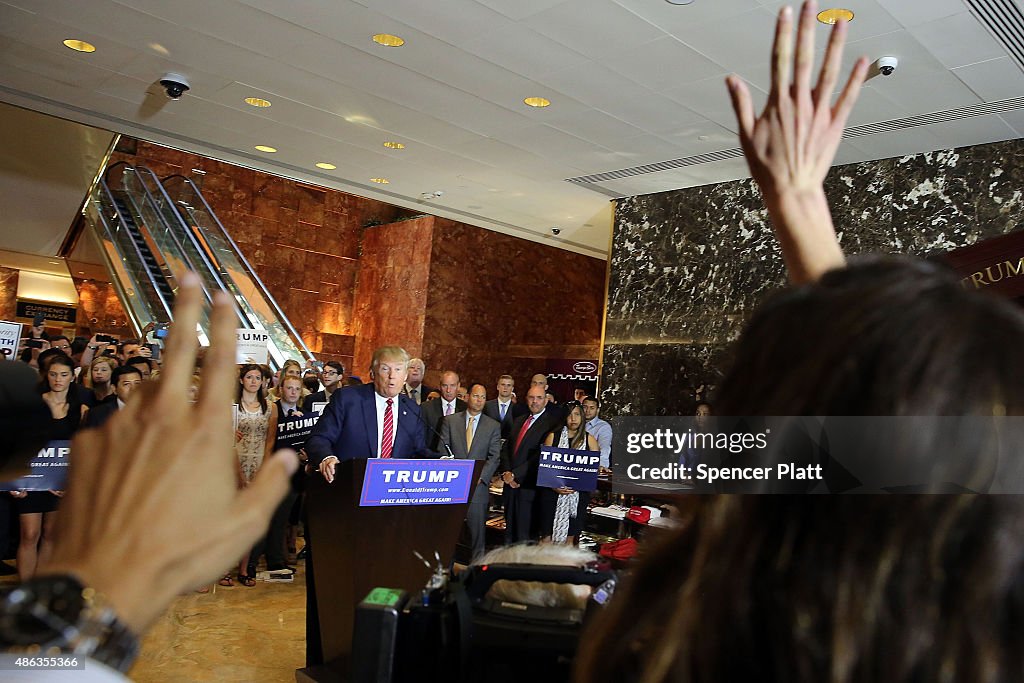 Donald Trump Holds Media Availability In New York City