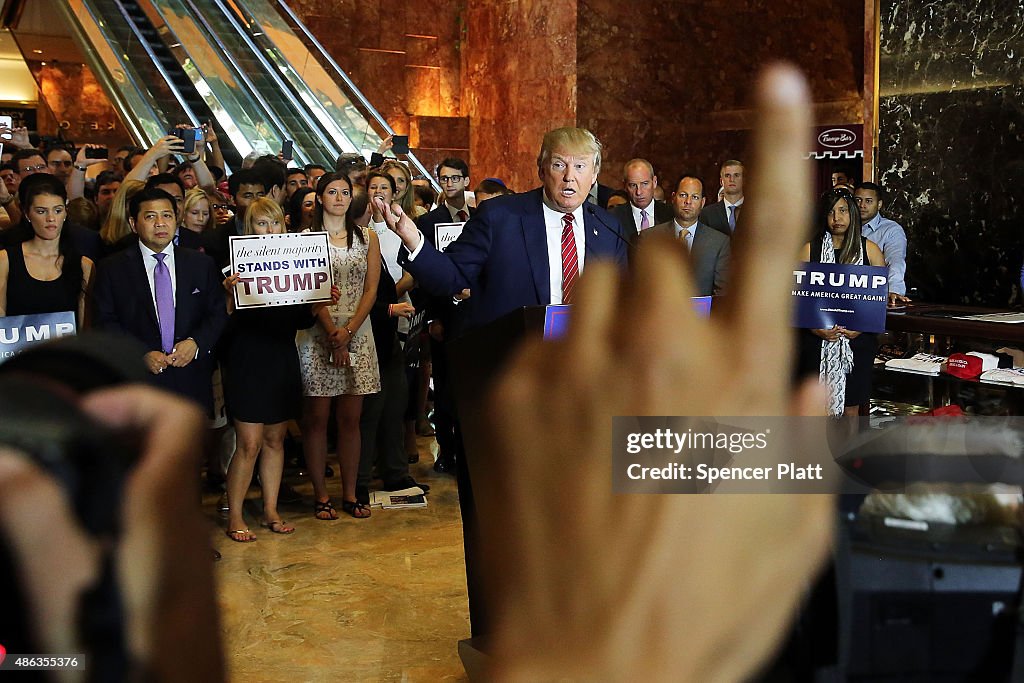 Donald Trump Holds Media Availability In New York City