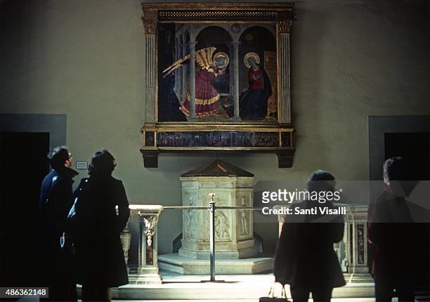 The Annunciation by Beato Angelico on June 10, 1975 in Cortona, Italy.