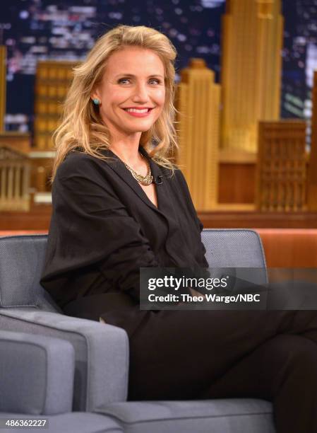 Cameron Diaz visits "The Tonight Show Starring Jimmy Fallon" at Rockefeller Center on April 23, 2014 in New York City.