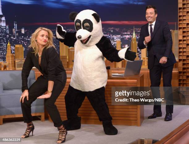 Cameron Diaz visits "The Tonight Show Starring Jimmy Fallon" at Rockefeller Center on April 23, 2014 in New York City.