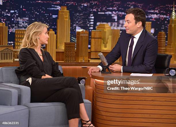 Cameron Diaz visits "The Tonight Show Starring Jimmy Fallon" at Rockefeller Center on April 23, 2014 in New York City.