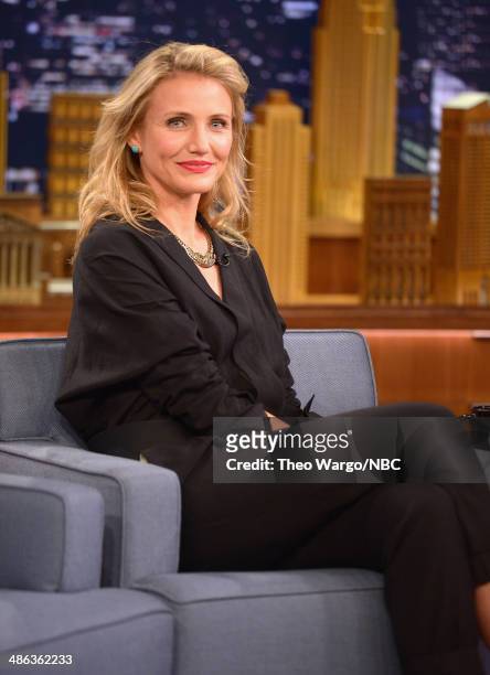 Cameron Diaz visits "The Tonight Show Starring Jimmy Fallon" at Rockefeller Center on April 23, 2014 in New York City.