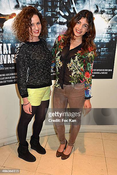 Melissa Silveira Sanchez and Donia Eden attend 'L'Etat Sauvage' Paris Premiere at Cinema Arlequin on April 23, 2014 in Paris, France.