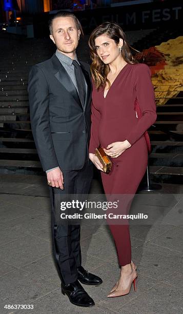 Actress Lake Bell and artist- tattoo artist Scott Campbell attend the Vanity Fair Party during the 2014 Tribeca Film Festival at the State Supreme...