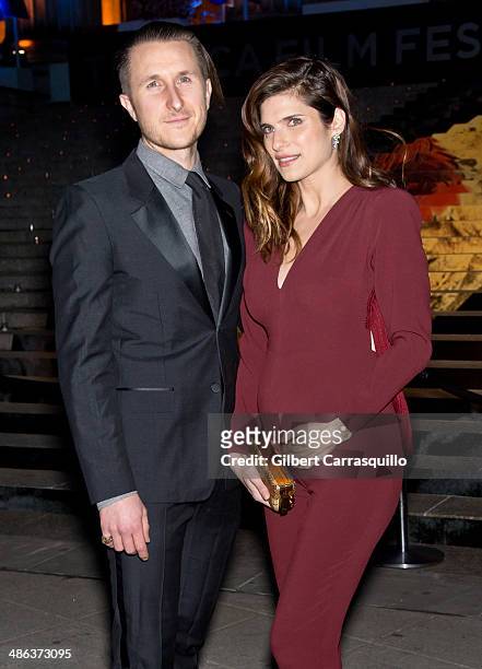 Actress Lake Bell and artist- tattoo artist Scott Campbell attend the Vanity Fair Party during the 2014 Tribeca Film Festival at the State Supreme...
