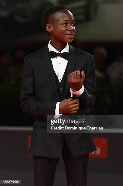 Actor Abraham Attah attends the premiere of 'Beasts Of No Nation' during the 72nd Venice Film Festival on September 3, 2015 in Venice, Italy.