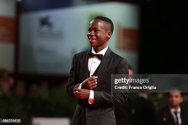 Actor Abraham Attah attends the premiere of 'Beasts Of No Nation' during the 72nd Venice Film Festival on September 3, 2015 in Venice, Italy.